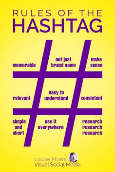 the rules of the hashtag poster for social media, with an image of people's names on it