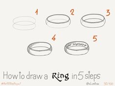 how to draw a ring in 5 steps step by step drawing instructions for beginners