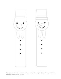 the snowman is wearing a top hat and standing next to each other with his nose open