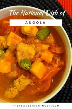 the national dish of angola is made with fresh fruit, vegetables and meats