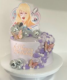 Speak Now Cake, Butter Cream Cake, Happy Birthday Topper, 8th Birthday Cake, Birthday Topper