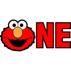 the word nerd written in red and black with an elmo face on it