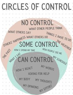 the circles of control are shown with words in different colors and phrases on each circle