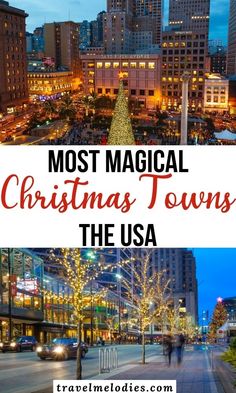 christmas towns in the usa with text overlay