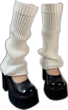 Flared Leg Warmers, Leg Warmers, White