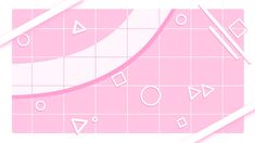 a pink background with various shapes and lines