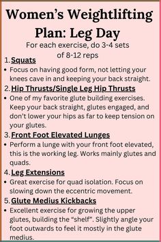 Here is my favorite leg day workout plan to grow your glutes and your quads. This is the best workout plan for women to follow and grow their legs and glutes. Following this leg day routine has gotten me the most gym progress I've ever seen. This is my current leg day routine that I'm sharing to help anyone who wants to see massive leg growth in the gym. This workout plan is free and I truly believe it's the key to growing insane amounts of muscle and transforming your lower body. #Weightliftingwomen #femaleweightlifting #exerciseroutine #workoutplan #weightliftingplan Leg Day Plan, Leg Day Workout Plan, Quads And Glutes Workout, Weight Lifting Plan, Leg Day Routine, Glute Day, Gym Progress, Single Leg Hip Thrust, How To Grow Muscle