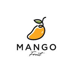 mango fruit logo with the word mango fruit on it's bottom and an orange in the middle