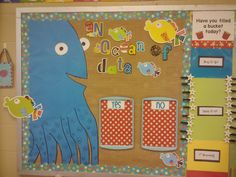 a bulletin board with an octopus on it