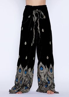 Hey, I found this really awesome Etsy listing at https://www.etsy.com/listing/623575129/velvet-embroidered-flares-hippie-hippy Black Alternative, Marc Bolan, Tall Person, Size 12 Uk, Velvet Trousers, Hippie Vibes, Womens Pants, Fashion History, Wrap Around