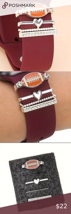 4pc Set Football Watch Band Charms Watch Band Charms, Watch Football, Watch Band, Watch Bands, Apple Watch, Charms, Football, Shop My, Band