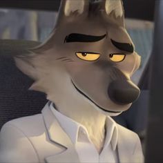 an animated wolf wearing a suit and tie