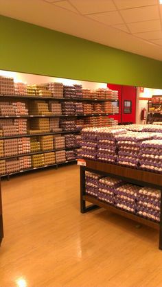 an empty grocery store filled with lots of items