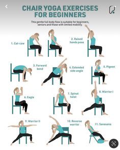 a woman doing chair yoga exercises for beginners