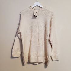 Selling: Vintage New Tivoli Aran Wool Ivory Cable Knit Sweater Irish Size Large Woolmark Wool. 100% Pure Merino Wool All Items Come From A Smoke-Free And Pet-Free Home. #4 Cable Knit Sweater, Brands Outlet, Cable Knit, Sweater Outfits, Knit Sweater, Merino Wool, Knitted Sweaters, Sweaters For Women, Cable