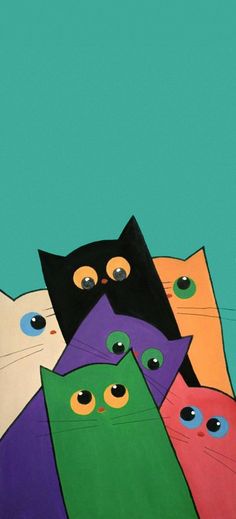 a group of cats with different colored eyes