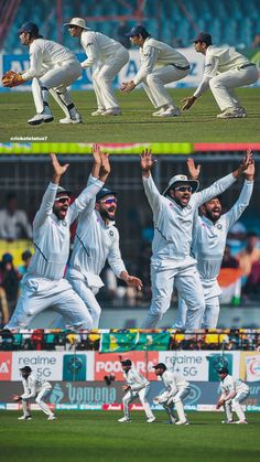 the men are playing a game of cricket