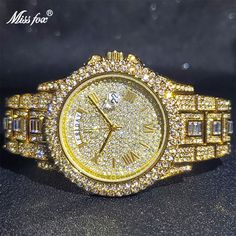 Color: V320R-Gold Miss Fox, Fox Man, Diamond Watches For Men, Men's Watches Luxury, Big Diamond, Luxury Men, Diamond Quartz, Color Bands, Men's Watches