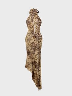 Kollyy offers stylish and concessional Dresses.. SPU: 48QEDR8265EB, Color: Leopard, Pattern:Leopard, Thickness:Regular. Animal Print Party Outfits, Cheetah Clothes, Fashion Png, Halter Pattern, Clothing Finds, Cheetah Dress, Cheetah Print Dress, Leopard Fashion, Leopard Dress