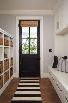 the entryway is clean and ready for us to use as a storage area in the house