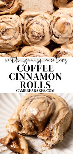 coffee cinnamon rolls with gooey centers on top