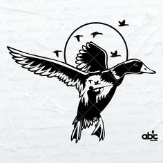 a black and white drawing of a bird flying