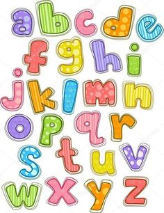 an alphabet with colorful letters and numbers