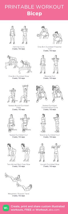 the printable workout poster shows how to do different exercises for your body and mind