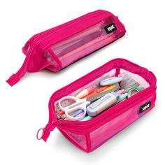 * Wide opening - features a structured opening so you can see everything inside at-a-glance. * Fits up to 55 pens and pencils for plenty of stylish storage space. * Lifetime warranty - ZIPIT products are covered against any manufacturer's defects; registration required * Machine washable * L x W x H (inches): 7.6 x 4.5 x 2.9. Mesh Pencil Case, Pens And Pencils, Pencil Cases, Portable Storage, Pencil Holder, Stylish Storage, Pencil Case, School Supplies, Storage Spaces