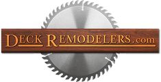 a wooden sign that says deck remodelers com with a circular saw on it