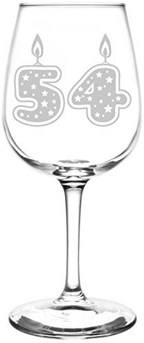 a wine glass with the number three on it and stars in the bottom, as well as