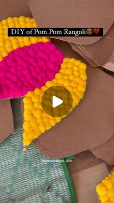 an elephant made out of pom - pom rangoli is featured in this video