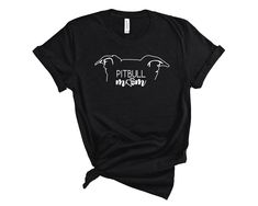 a black t - shirt with the words pitbull mom printed in white on it