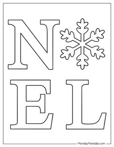 the letter n is for snowflakes coloring page