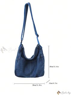 Bird in Bag - High-Quality Unisex Denim Shoulder Bag - Stylish and Versatile for Men and Women Casual Denim Blue Canvas Bag With Adjustable Strap, Denim Blue Canvas Bag With Pockets, Casual Dark Wash Shoulder Bag With Zipper Pocket, Casual Dark Wash Shoulder Bag For Daily Use, Everyday Dark Wash Cotton Shoulder Bag, Casual Medium Wash Cotton Shoulder Bag, Casual Denim Blue Shoulder Bag For Everyday, Everyday Denim Canvas Bag With Pockets, Dark Wash Shoulder Bag With Pockets For Everyday Use