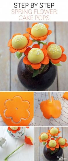 step by step instructions on how to make flower cake pops