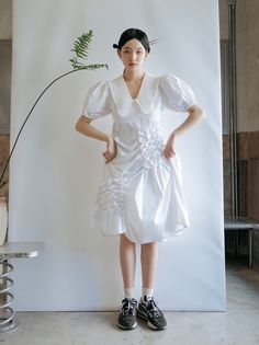 Pleated Dress, Diy Inspiration, White Dress, Sleeve Length, Solid Color, One Piece, Black And White, White, How To Wear