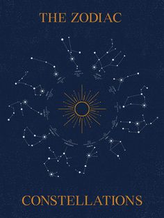 the zodiac constellations on a blue background