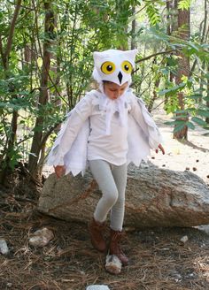 Owl Costume Sizes 2T - Size 8 in White & Grey Snowy Owl • Imagination Play • Dress Up • Hedwig • Harry Potter • Halloween Snow Owl Costume, Owl Costume Kids, Owl Costume Diy, Hedwig Costume, Owl Halloween Costumes, Harry Potter Owl, Owl Costume, Harry Potter Hedwig