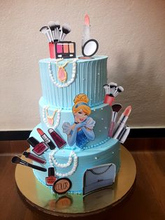 makeup theme cake
3 tier makeup theme cake
paper topper makeup theme cake 
makeup theme cake for girls
cake design for girl Two Tire Cake, Birthday Cake Makeup, Makeup Theme Cake, Cake 3 Tier, Tire Cake, Cake Makeup, Makeup Cake, Makeup Themes, Single Tier Cake