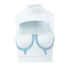 Cardi B X Reebok Limited Edition High Neck Underwire Crop Top - Light Blue Brand New With Tags Limited Edition Cropped Length High Neckline Size Small 56% Nylon, 35% Polyester, 9% Elastane Doubleknit Fitted Cutout Detail Designer Silhouette Machine Wash From A Smoke And Pet-Free Home The Figure-Flattering, Curve-Hugging Women's Cardi B Crop Top Gives You Style That Slays And Stays True To Its Bold, Daring Namesake. A Built-In Underwire And Meticulous Seaming Details Support Your Body Form And Sh Blue Ribbed Sporty Crop Top, Underwire Crop Top, Alien Crop Top, Cute Tube Tops, Satin Crop Top, Body Form, Sweater Crop, Cropped Tube Top, Top Light