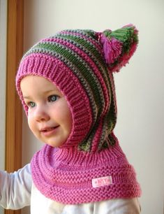 Hoodie Balaclava, Pola Topi, Snow Hat, Knitted Hoodie, Hat Patterns Free, Haken Baby, Baby Hats Knitting, Hat And Scarf, Waldorf Inspired