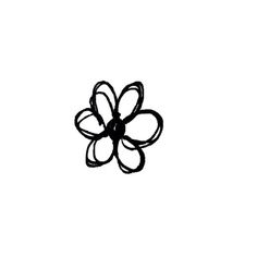 a black and white drawing of a flower