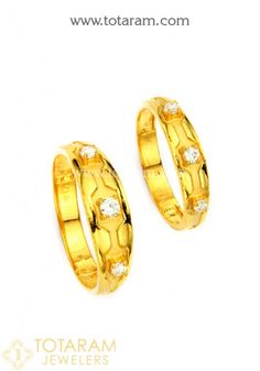 His & Her Rings Set -Gold couple Rings set -Bridal rings Set -Indian Gold Jewelry -Buy Online Wedding Open Couple Rings, Classic Hand Set Rings For Anniversary, Classic Hand Set Promise Ring, Simple Design Toe Ring For Wedding, Simple Wedding Toe Ring, Hand Set Open Ring For Anniversary, Elegant Yellow Gold Toe Rings For Wedding, Elegant Yellow Gold Wedding Toe Rings, Simple Yellow Gold Couple Rings For Wedding