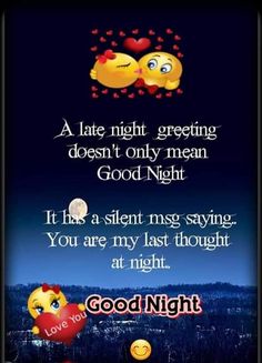 two smiley faces with the words good night written on them and an emoticive message below