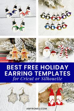 the best free holiday earring templates for crict or silhouette