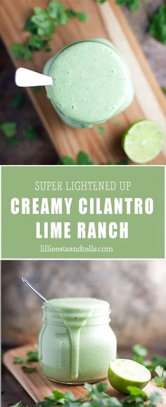 creamy cilantro lime ranch in a mason jar