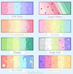 the different colors of rainbows are shown in this graphic style, and it is easy to use