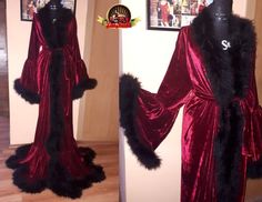 Feather Kimono, Bride Dressing Gown, Feather Gown, Duster Dress, Gown Photos, Burgundy Velvet, فستان سهرة, Red Lingerie, Womens Robes