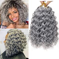 PRICES MAY VARY. Material: high quality kanekalon fiber , gogo curl Crochet hair Braids Synthetic Hair Attribute: 10inch/14inch/18inch/24inch(Color:#1B,#1B/27,1B/30#, 1B/BUG#,350#,1B/30/27#,#1B/4/30#,#27/613,#51)45/55/75g/pack ,There are 5 packs, 430 g/lot. usually 5pack can be full a head .18 inches, 26+26Roots/pack Advantage: no smell, tangle free, natural and bright glow,smooth and soft waves,more stable, easy to install,please take care of your hair as carefully as you do your hair, which can prolong your use time. Package: The package includes 5packs hair and 1x crochet or dreadlocks beads For Daily Dress,Fashion,Cosplay Anime Party,Costume,Carnival,Halloween,Masquerade,Dating In order to use the hair as long as possible,We suggest use a moisturizing mousse. Curls look fresh pop with Water Wave Crochet Hair, Senegalese Twist Crochet Hair, Hair Lights, Ocean Wave Crochet Hair, Curly Crochet Braids, Water Wave Crochet, Wave Crochet, Beach Curls, Braiding Hair Extensions